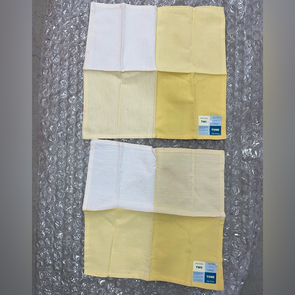 Park B Smith Janus Sunrise Two Tone Yellow Napkins  Set of 6